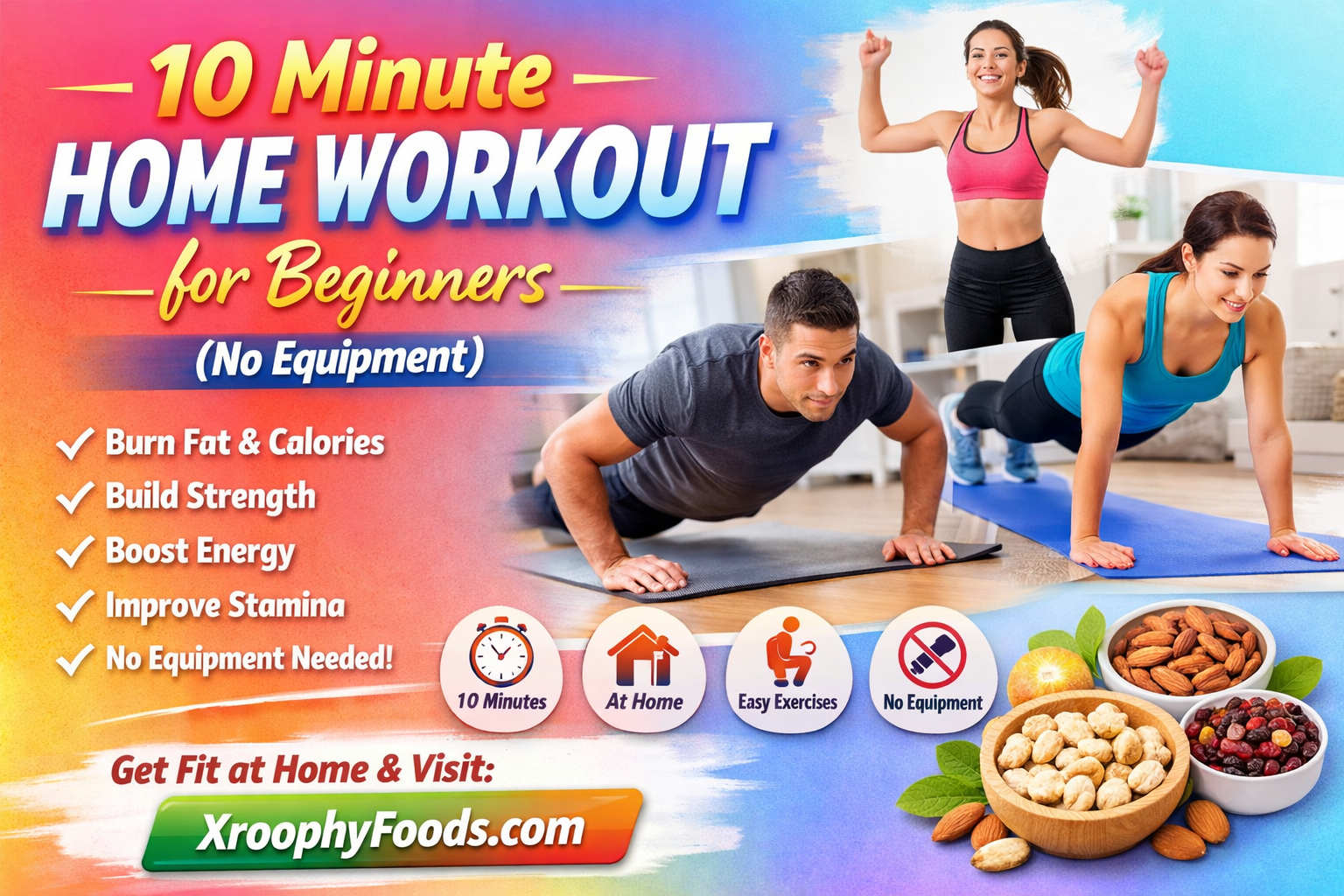 10 Minute Home Workout for Beginners (No Equipment) – A Simple Daily Routine for a Healthy Life