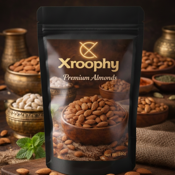 Xroophy Premium Almonds  Whole, Crunchy & Handpicked
