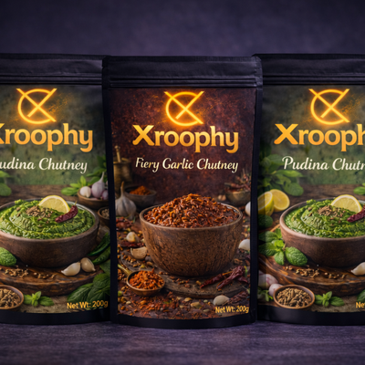 Zesty Pudina Chutney and Garlic Chutney Combo Indian Dip and Spread – Xroophy Foods