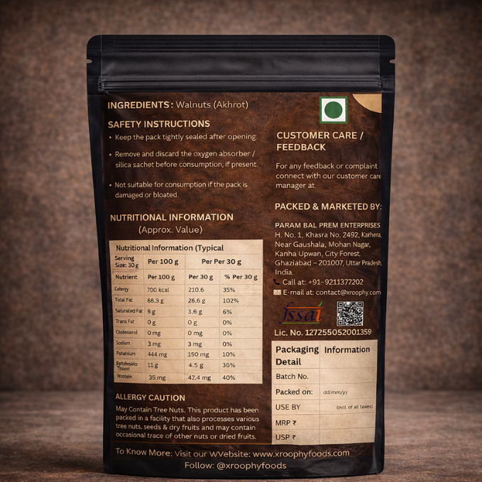 Xroophy California Walnuts Superfood for Brain & Heart