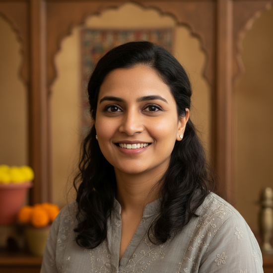 Neha create a real indian image of face which we can place on testimonials with real background. in 75*75 px