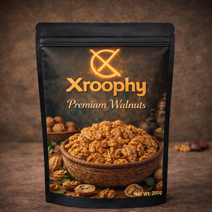 Xroophy Premium Walnuts Halves, Omega-Rich & Fresh