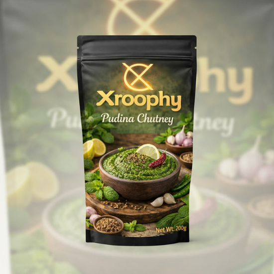 Xroophy Zesty Pudina Chutney – fresh, tangy, and flavorful mint chutney perfect for snacks, sandwiches, and Indian meals