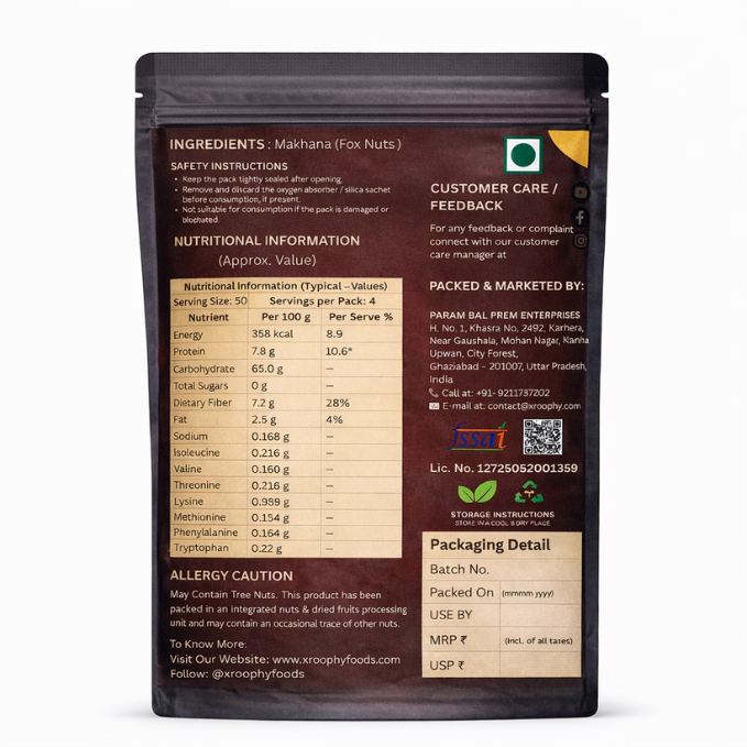 Xroophy Premium Makhana Crunchy & Healthy