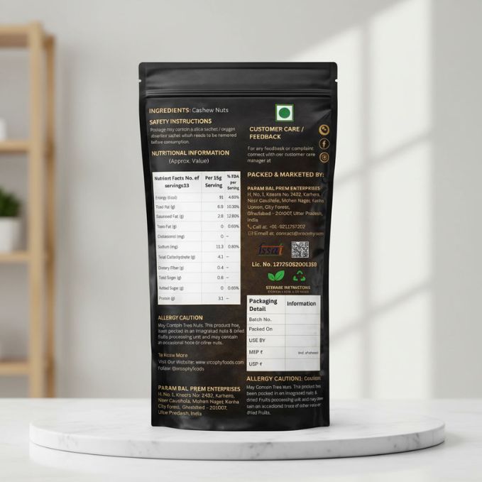 Xroophy Royal Cashews Jumbo, Rich & Fresh